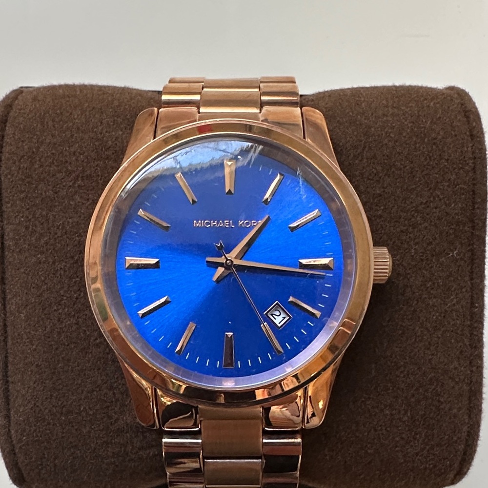 Michael Kors Royal Blue and Gold Watch